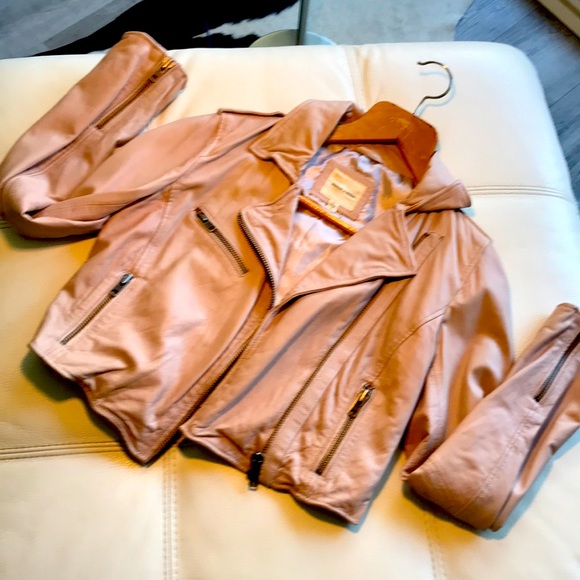 Silence +Noise leather pink small jacket - Picture 1 of 11